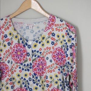 Merona 3/4 Sleeve Floral Print Cardigan